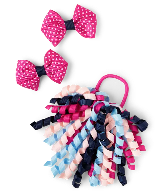 Girls Dot Curly Hair Set - Uniform