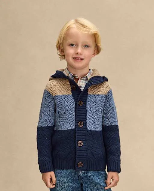 Boys Colorblock Cardigan - First Frost