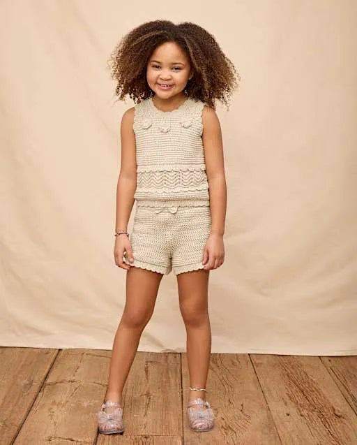 Girls Crochet Scalloped Crochet Shorts - Driftwood Bay
