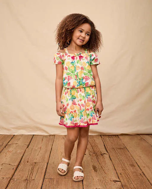 Girls Fruit Tassel Ruffle Skort - Amalfi Coast