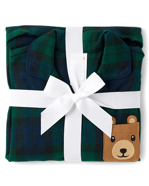 Kids Plaid Flannel Button Front Pajamas